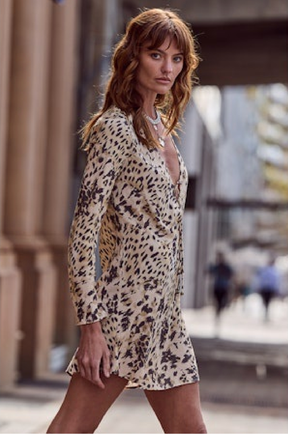 SNOW LEOPARD MINI DRESS M
