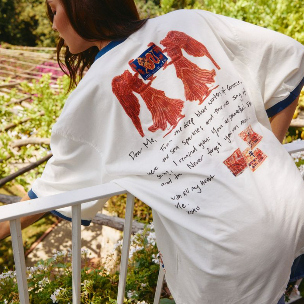 
                  
                    GREECE LOVE NOTES TEE
                  
                