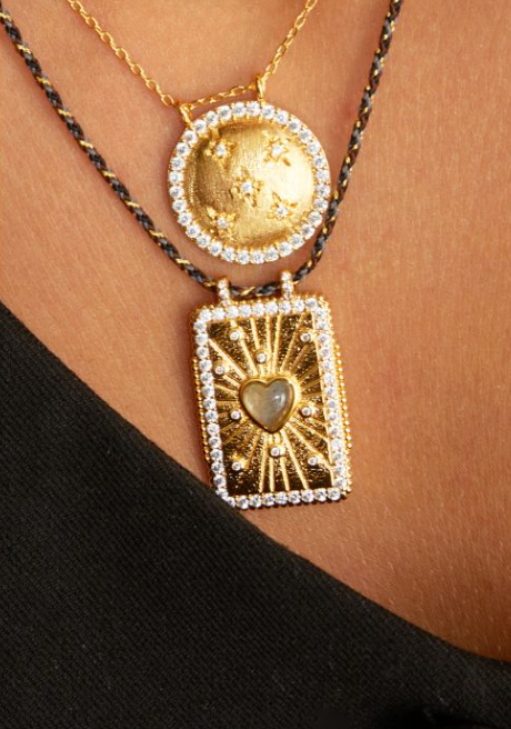 LABRADORITE HEART BOHEME NECKLACE