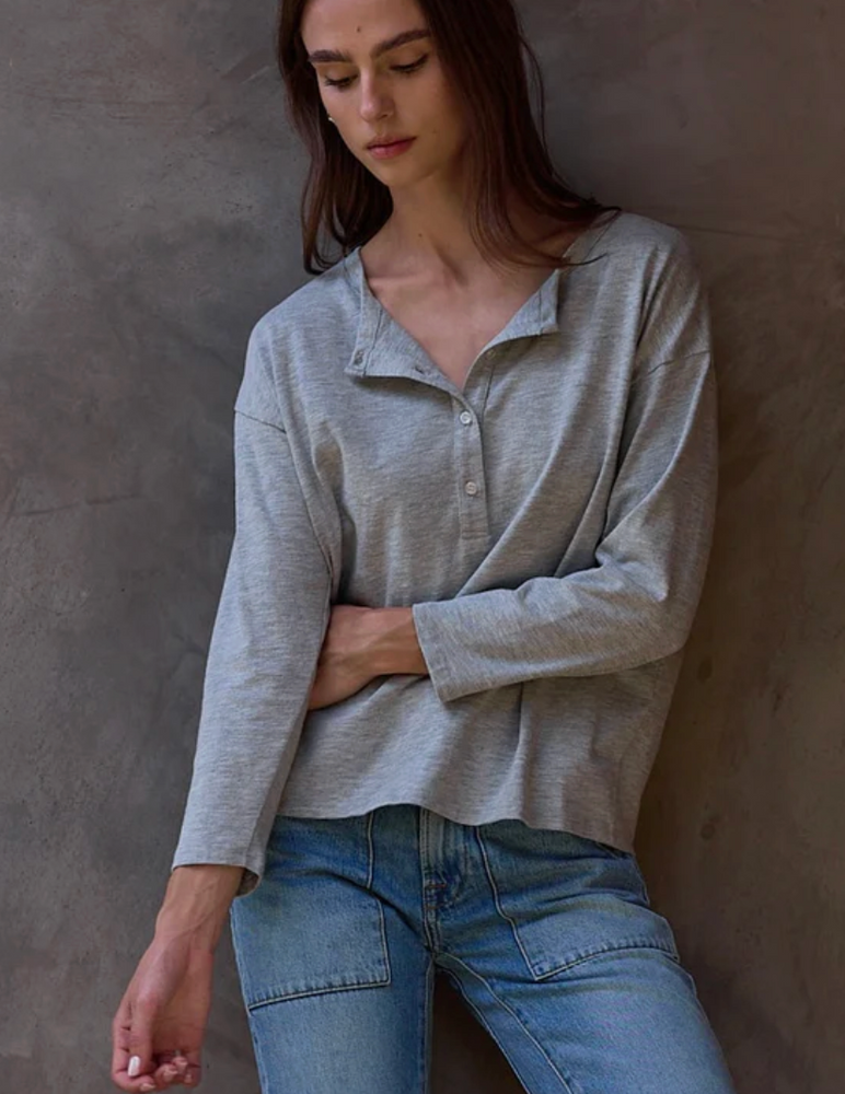 HAZEL BOXY VINTAGE JERSEY HENLEY