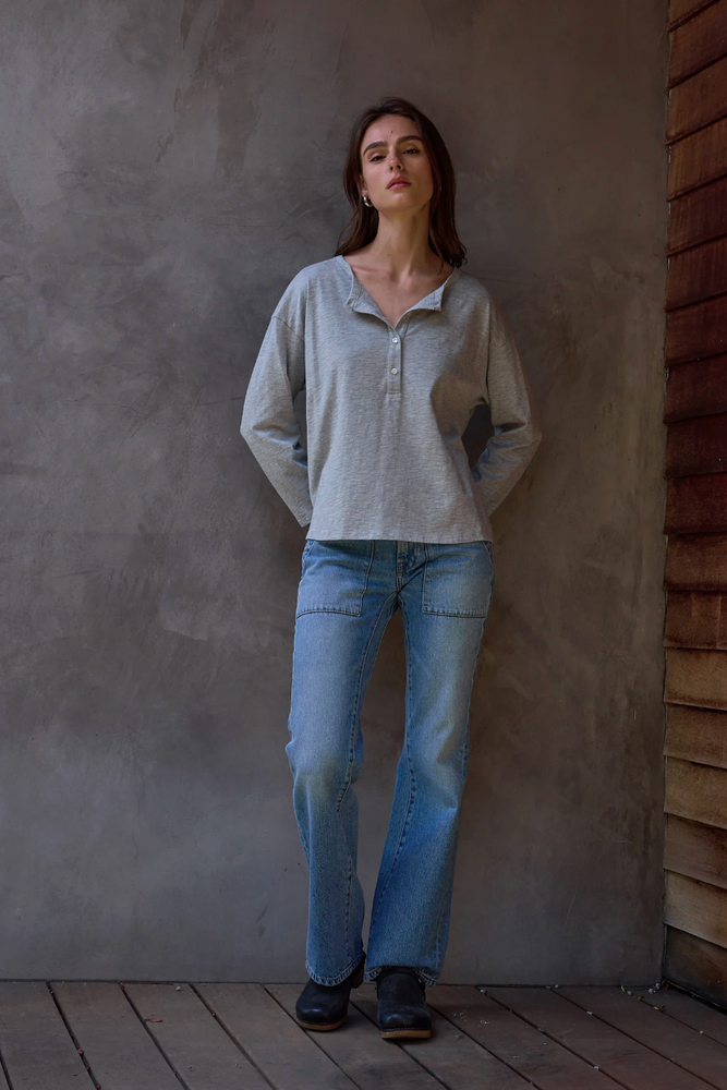 HAZEL BOXY VINTAGE JERSEY HENLEY