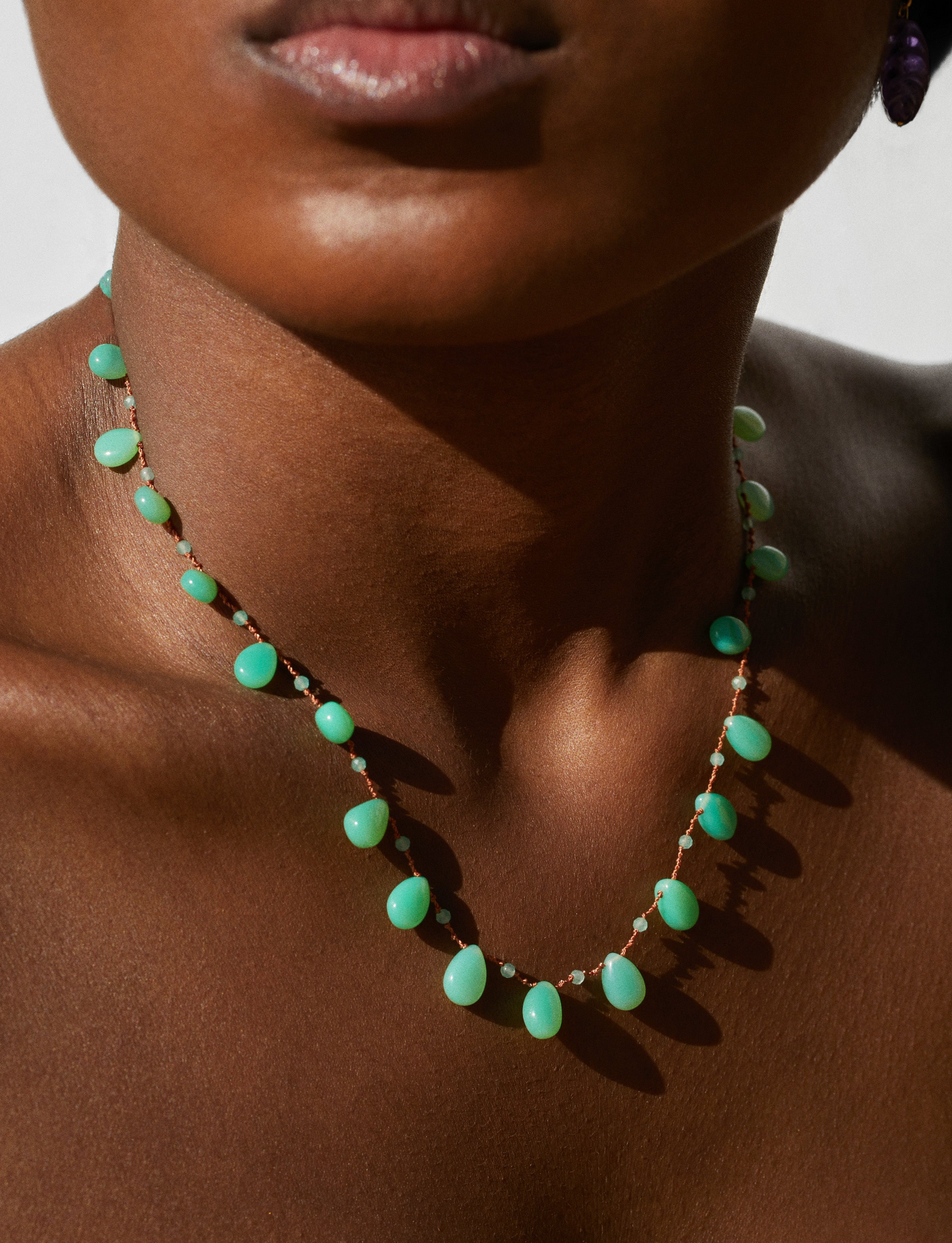 EVERGREEN DROPS & BEADS NECKLACE