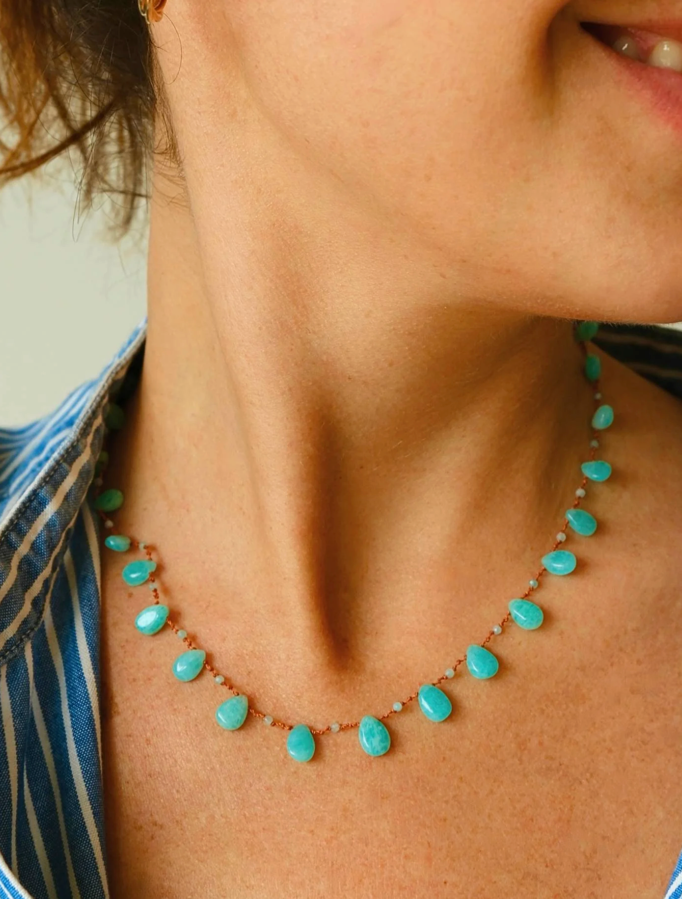 BEETLE DROPS & BEADS NECKLACE